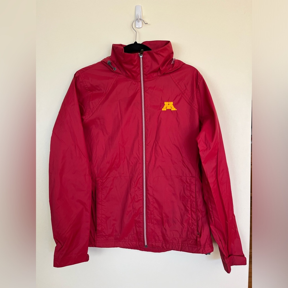 Women’s Minnesota Gophers Columbia Jacket w/hood Full Zip Packable, College L
